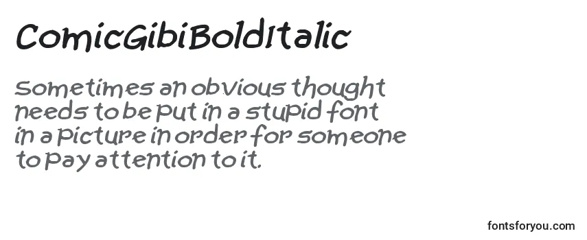Review of the ComicGibiBoldItalic Font