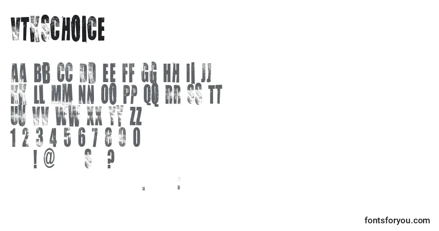 Schriftart Vtkschoice – Alphabet, Zahlen, spezielle Symbole