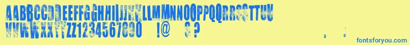 Vtkschoice-Schriftart – Blaue Schriften auf gelbem Hintergrund