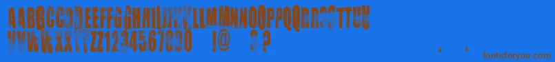 Vtkschoice-Schriftart – Braune Schriften auf blauem Hintergrund