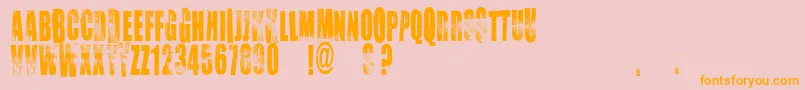 Vtkschoice-Schriftart – Orangefarbene Schriften auf rosa Hintergrund