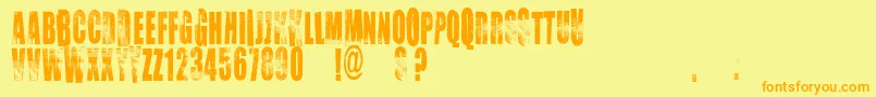 Vtkschoice-Schriftart – Orangefarbene Schriften auf gelbem Hintergrund