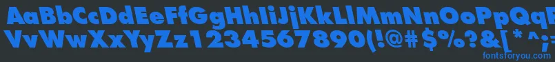 FuturistleftyextraboldRegular Font – Blue Fonts on Black Background