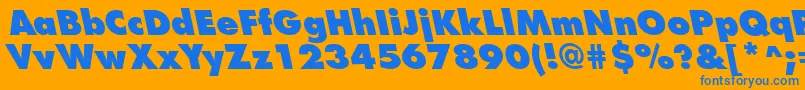 FuturistleftyextraboldRegular Font – Blue Fonts on Orange Background