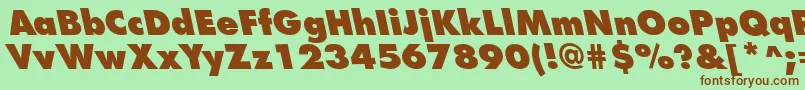 FuturistleftyextraboldRegular Font – Brown Fonts on Green Background