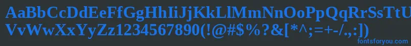 LiberationSerifBold Font – Blue Fonts on Black Background