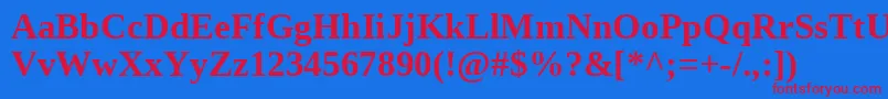 LiberationSerifBold Font – Red Fonts on Blue Background