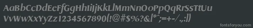 Weitere Informationen zur DragonserialXboldItalic-Schriftart DragonserialXboldItalic-Schriftart – Graue Schriften auf schwarzem Hintergrund