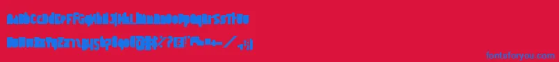 Tapedeckbold Font – Blue Fonts on Red Background