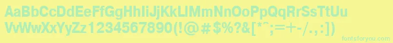 Więcej informacji o czcionce PragmaticacondcBold Czcionka PragmaticacondcBold – zielone czcionki na żółtym tle