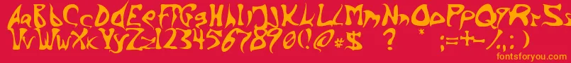 Police Barbink – polices orange sur fond rouge