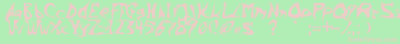 Barbink-fontti – vaaleanpunaiset fontit vihreällä taustalla