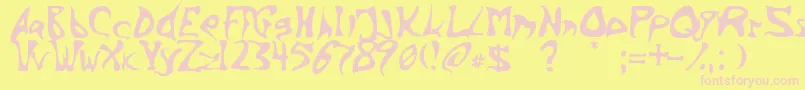 Barbink-fontti – vaaleanpunaiset fontit keltaisella taustalla