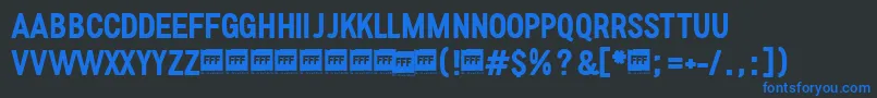 FffMediumTrial Font – Blue Fonts on Black Background