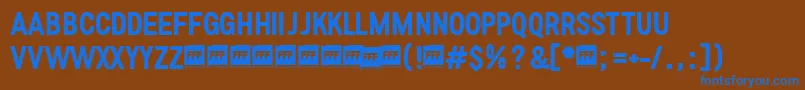 FffMediumTrial Font – Blue Fonts on Brown Background