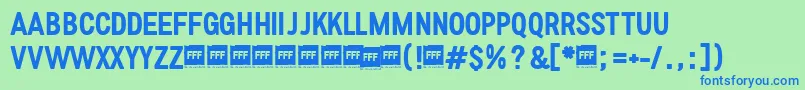FffMediumTrial Font – Blue Fonts on Green Background