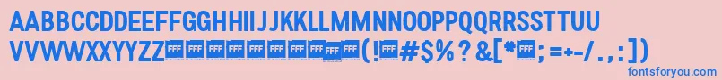 FffMediumTrial Font – Blue Fonts on Pink Background