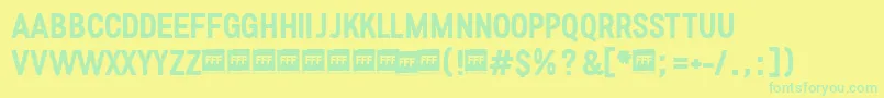FffMediumTrial Font – Green Fonts on Yellow Background