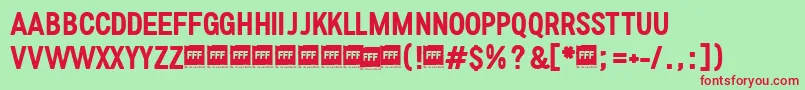 fuente FffMediumTrial – Fuentes Rojas Sobre Fondo Verde