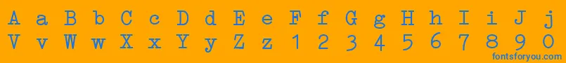 ErikaTypeI Font – Blue Fonts on Orange Background