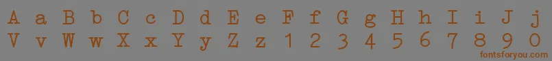 フォントErikaTypeI – 茶色の文字が灰色の背景にあります。