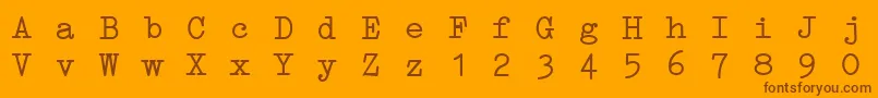 フォントErikaTypeI – オレンジの背景に茶色のフォント