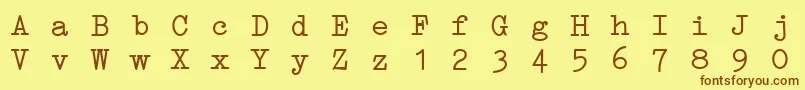 Шрифт ErikaTypeI – коричневые шрифты на жёлтом фоне