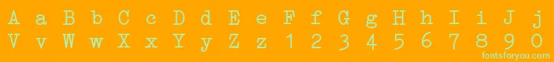 ErikaTypeI Font – Green Fonts on Orange Background