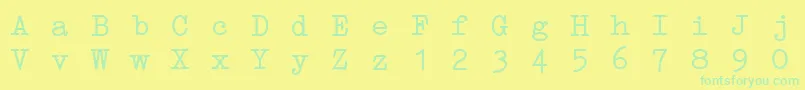 ErikaTypeI Font – Green Fonts on Yellow Background