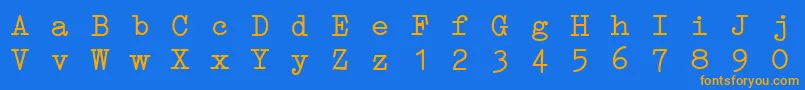 ErikaTypeI Font – Orange Fonts on Blue Background