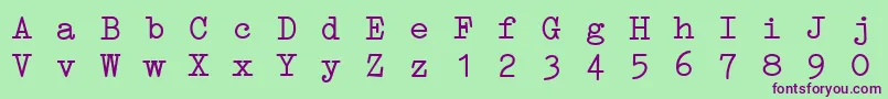 ErikaTypeI-Schriftart – Violette Schriften auf grünem Hintergrund