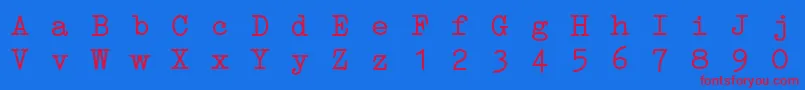 ErikaTypeI Font – Red Fonts on Blue Background