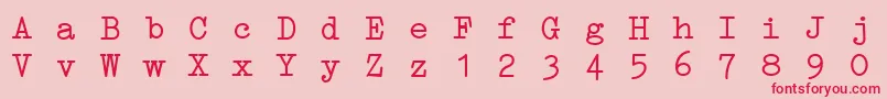 ErikaTypeI Font – Red Fonts on Pink Background