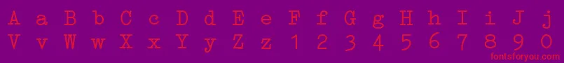 ErikaTypeI-fontti – punaiset fontit violetilla taustalla