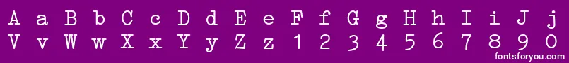 Fonte ErikaTypeI – fontes brancas em um fundo violeta