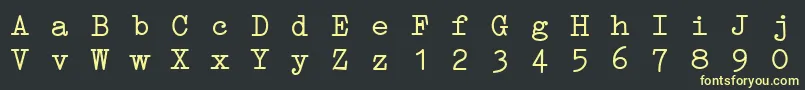 フォントErikaTypeI – 黒い背景に黄色の文字