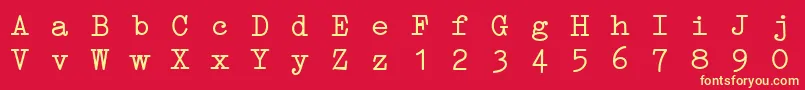 ErikaTypeI Font – Yellow Fonts on Red Background