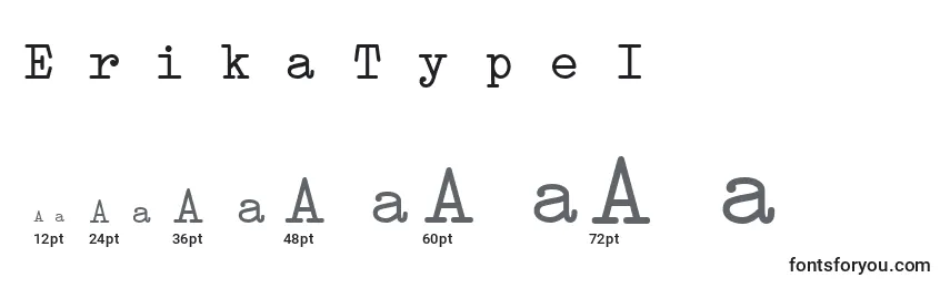 Размеры шрифта ErikaTypeI