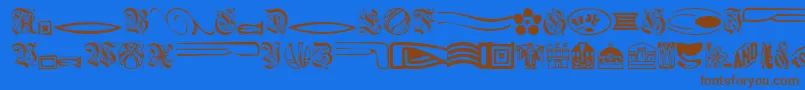ElegantDings Font – Brown Fonts on Blue Background