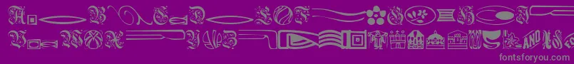 ElegantDings-fontti – harmaat kirjasimet violetilla taustalla