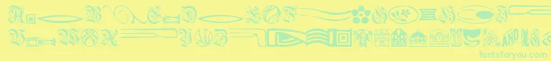 ElegantDings-Schriftart – Grüne Schriften auf gelbem Hintergrund