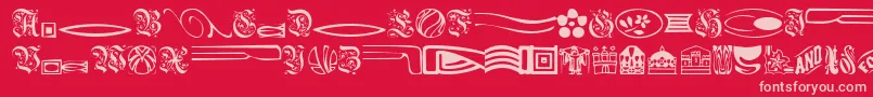 ElegantDings Font – Pink Fonts on Red Background