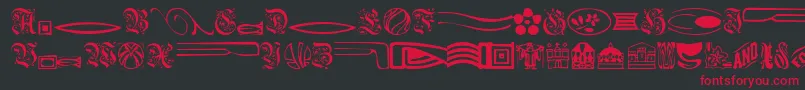 ElegantDings Font – Red Fonts on Black Background
