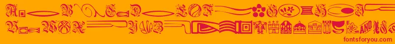 ElegantDings-Schriftart – Rote Schriften auf orangefarbenem Hintergrund