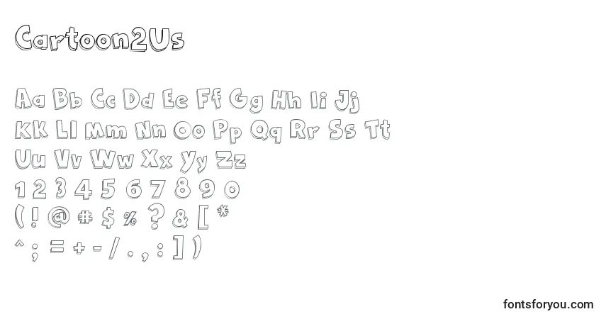 Czcionka Cartoon2Us – alfabet, cyfry, specjalne znaki