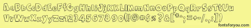 Cartoon2Us Font – Black Fonts on Yellow Background