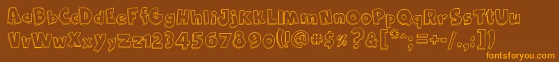 Cartoon2Us Font – Orange Fonts on Brown Background