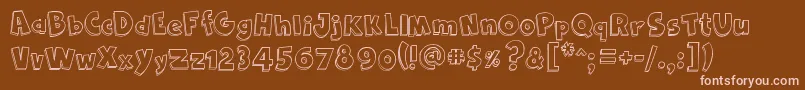 Cartoon2Us-Schriftart – Rosa Schriften auf braunem Hintergrund