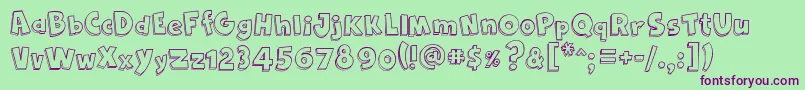 Cartoon2Us Font – Purple Fonts on Green Background