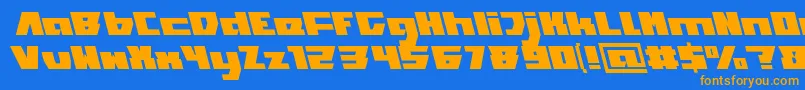 Transformation Font – Orange Fonts on Blue Background